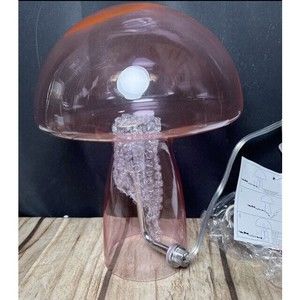 NOVOGRATZ PINK MUSHROOM SHAPED GLASS LAMP